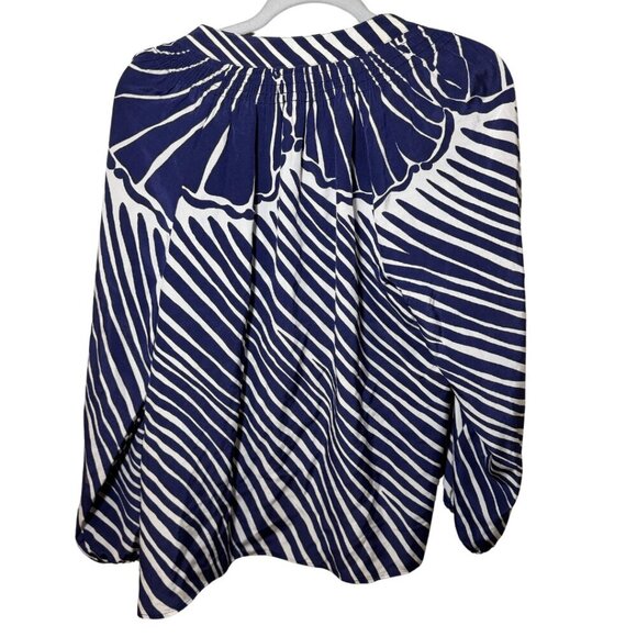 Lilly Pulitzer Elsa Shimmy Shell Stripe Silk Top Size L - Picture 3 of 5